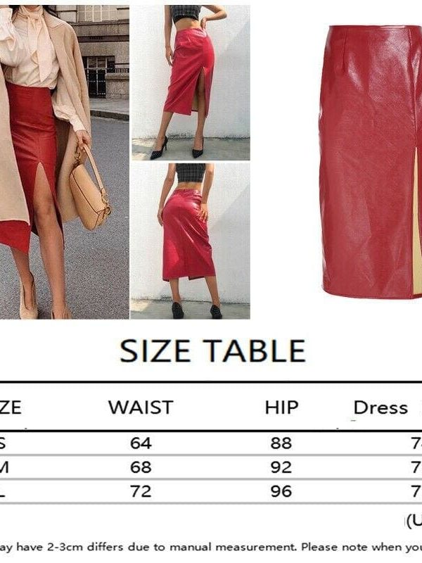 The Best New Fashion Women Split Wrap Skirt Sexy Ladies Casual High Waist Slim Pu Leather Bottom Skirt OL Dress Online - Source Silk