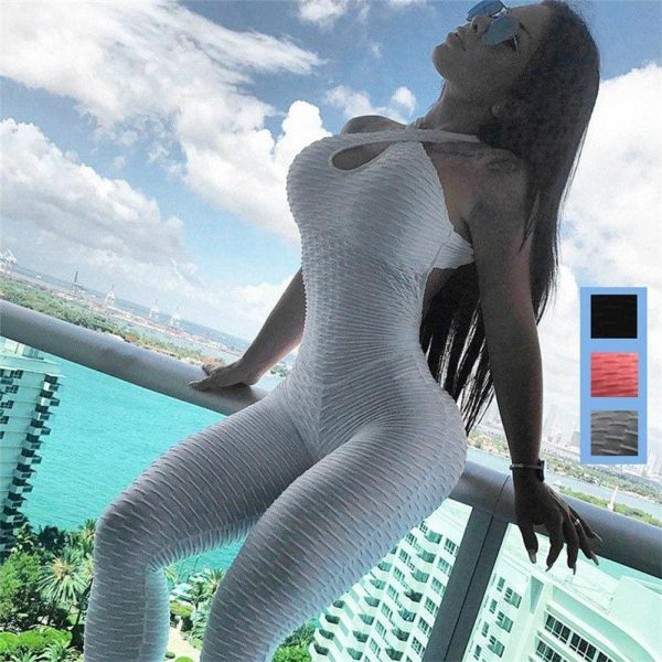 The Best New Fashion Women Sport Gym Rompers Suit Ladies Fitness Workout Casual Jumpsuit Bodysuits Athletic Clothes Online - Source Silk