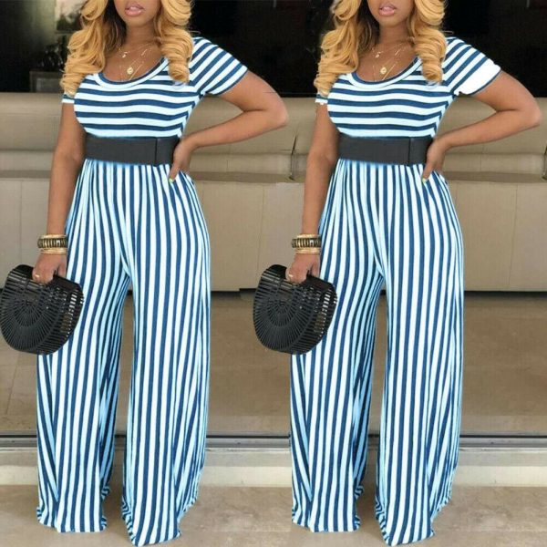 The Best New Fashion Women Summer Romper Wide Leg Harem Pant Trousers Dungarees Loose Ladies Casual Holiday Jumpsuit Online - Source Silk