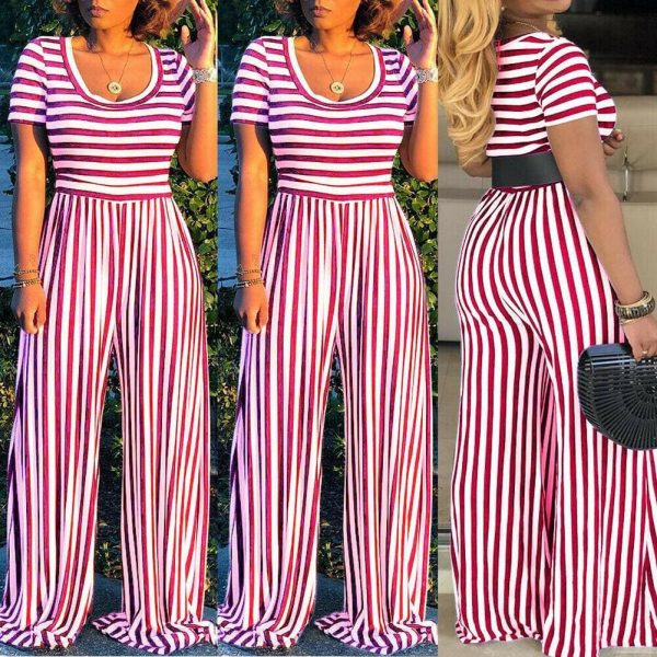 The Best New Fashion Women Summer Romper Wide Leg Harem Pant Trousers Dungarees Loose Ladies Casual Holiday Jumpsuit Online - Source Silk