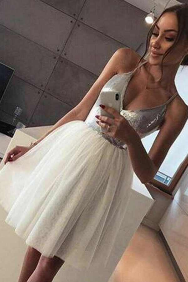 The Best New Fashion Women Summer Sleeveless Sequin Deep V-neck Bridesmaids Dress Casual Party Beach Midi Dress Sundress Online - Source Silk