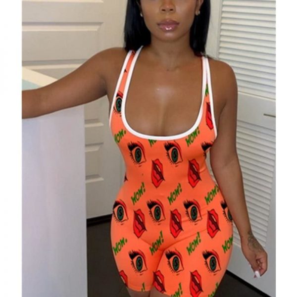 The Best New Fashion Women's Jumpsuit Women Print Playsuit Women Rompers Summer Sleeveless Beach Casual Women Clothes Online - Source Silk