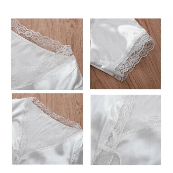 The Best New Fashion Women's Lace Silk Satin Short Sleeve White Casual Crop Top Shirts Summer Sexy Ladies Blouses Tee Tops Online - Source Silk