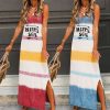 The Best New Fashion Women's Lady Bohemia Sleeveless Summer Beach Long Maxi Dress Loose Hippie Holiday Beach Party Sun Dress Online - Source Silk