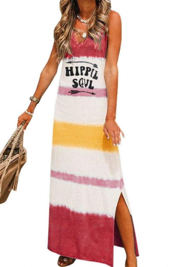 The Best New Fashion Women's Lady Bohemia Sleeveless Summer Beach Long Maxi Dress Loose Hippie Holiday Beach Party Sun Dress Online - Source Silk