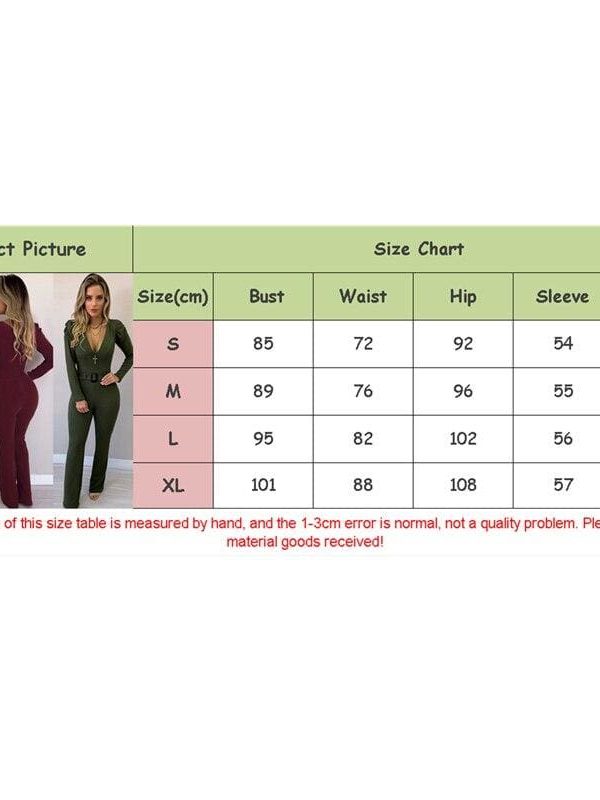 The Best New Hot Women V Neck Bodycon Jumpsuit Loose Wide Leg Pants Suit Playsuit Autumn Casual OL Ladies Workout Jumpsuit Clothes Online - Source Silk