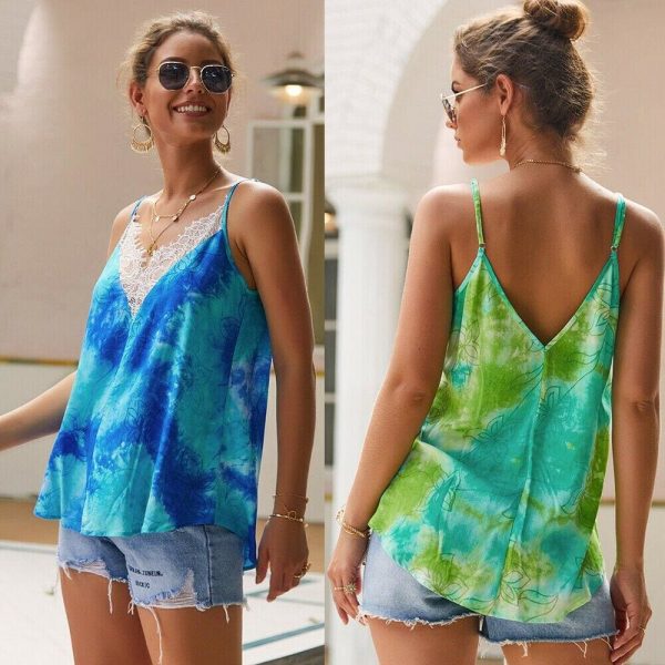 The Best New Summer Women Ladies Fashion Lace Vest Top Tank Camisole Loose Elegant Casual Holiday Strappy Tanks Sun-tops Online - Takalr