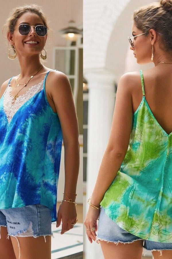 The Best New Summer Women Ladies Fashion Lace Vest Top Tank Camisole Loose Elegant Casual Holiday Strappy Tanks Sun-tops Online - Takalr