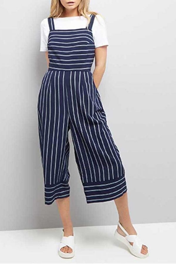 The Best New Summer Women Ladies Striped Wide Leg Jumpsuits Ladies Casual Rompers Sling Playsuit Long Pant Trousers Holiday Clothes Online - Takalr