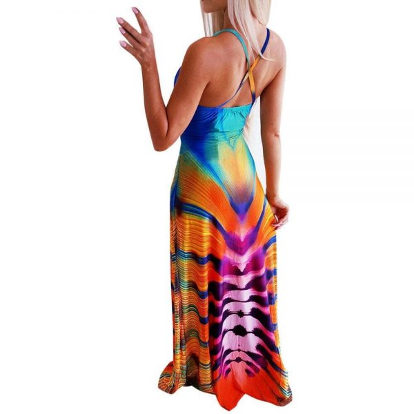 The Best New Women Boho Fashion Floral Backless Long Maxi Dress Ladies Casual Evening Party Beach Bodycon Sundress Online - Takalr