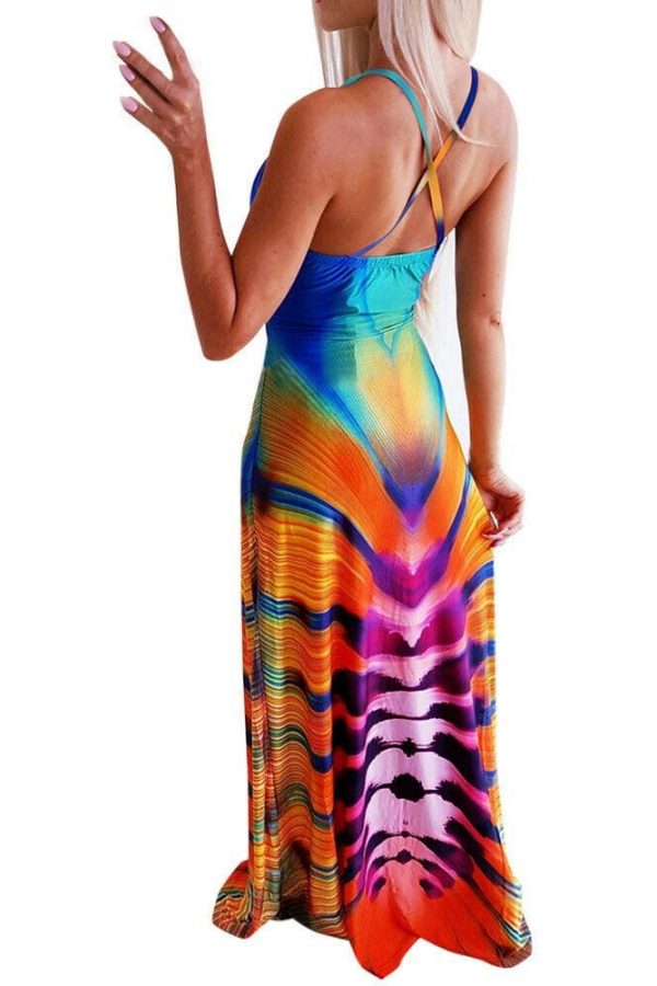 The Best New Women Boho Fashion Floral Backless Long Maxi Dress Ladies Casual Evening Party Beach Bodycon Sundress Online - Takalr