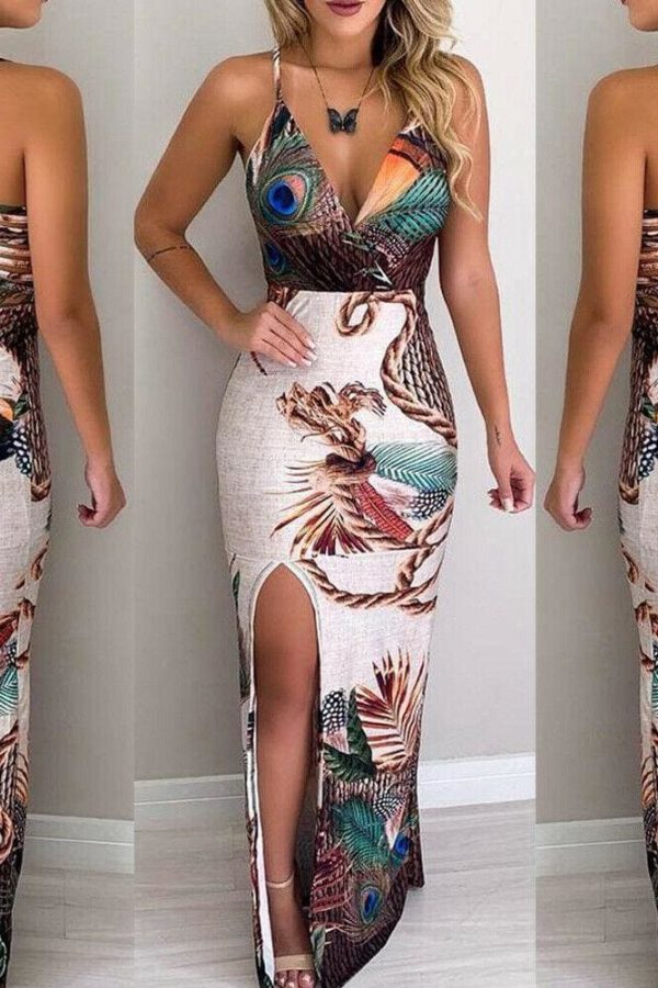 The Best New Women Boho Floral Dress Ladies Sleeveless Bodycon Prom Evening Party Summer Beach Casual Long Sundress Online - Takalr