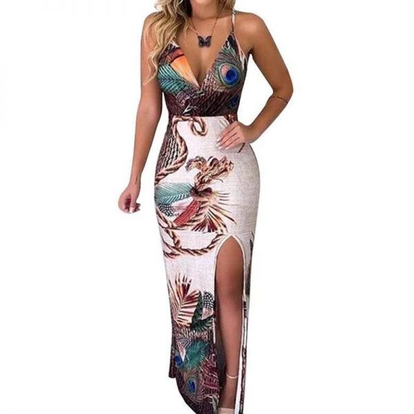 The Best New Women Boho Floral Dress Ladies Sleeveless Bodycon Prom Evening Party Summer Beach Casual Long Sundress Online - Takalr