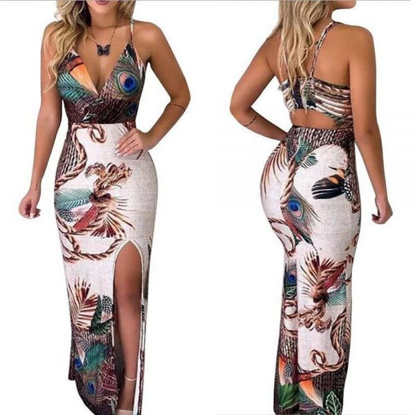 The Best New Women Boho Floral Dress Ladies Sleeveless Bodycon Prom Evening Party Summer Beach Casual Long Sundress Online - Takalr