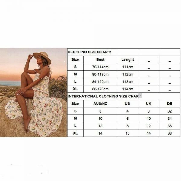 The Best New Women Boho Floral Long Maxi Dress Summer Beach Ladies Sleeveless Party Holiday Casual Loose Sundress Online - Takalr