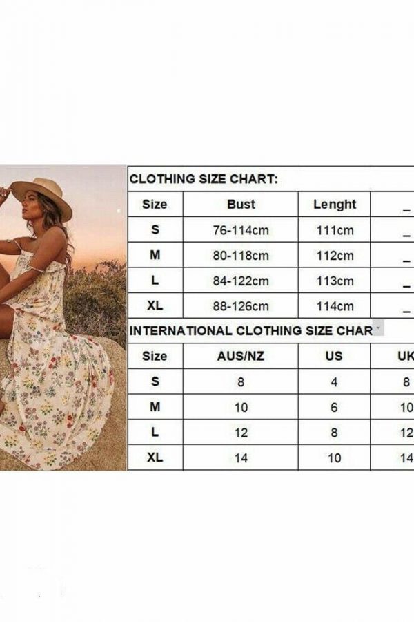 The Best New Women Boho Floral Long Maxi Dress Summer Beach Ladies Sleeveless Party Holiday Casual Loose Sundress Online - Takalr