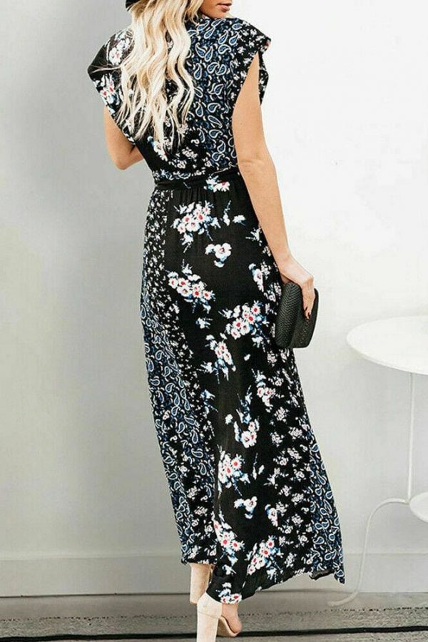 The Best New Women Boho Floral Long Maxi Loose Dress Evening Party Beach Summer Fashion Elegant Sexy Sundress Sleeveless Slimmer Clothes Online - Takalr