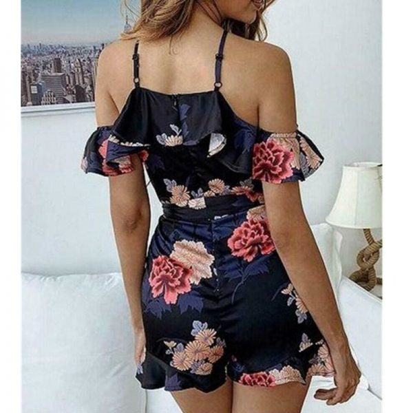 The Best New Women Boho Floral Off Shoulder Jumpsuit Ladies Summer Beach Bodycon Playsuit Short Pants Trousers Romper Online - Takalr