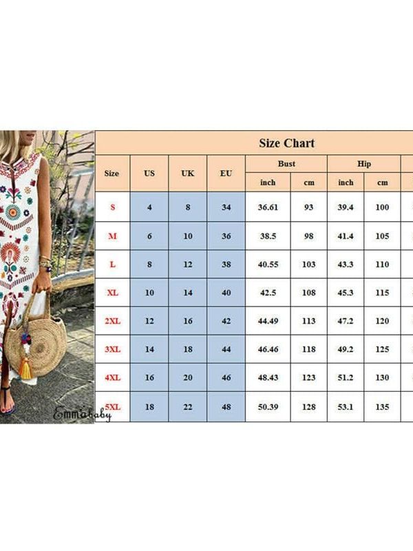 The Best New Women Boho Floral Sleeveless Slit Fashion Ladies Long Holiday Casual Summer Print Beach Dress Sundress Hot Online - Takalr