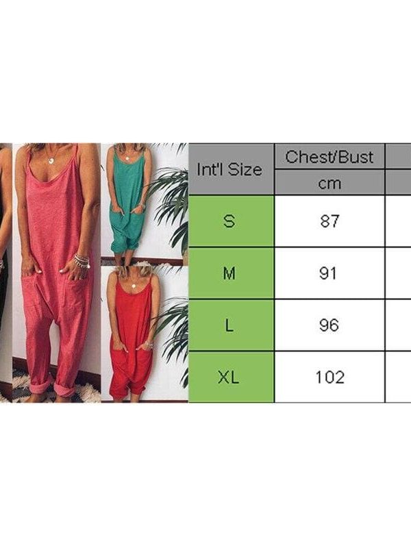 The Best New Women Casual Jumpsuit Ladies Sleeveless Loose Baggy Trousers Overalls Party Solid Jumpsuit Romper Trousers Online - Takalr