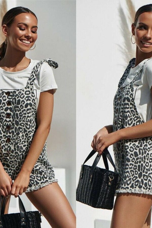 The Best New Women Casual Playsuit Fashion Leopard Print?Trouser Ladies Jumpsuit Summer Holiday Shorts Rompers Women Overall Online - Takalr