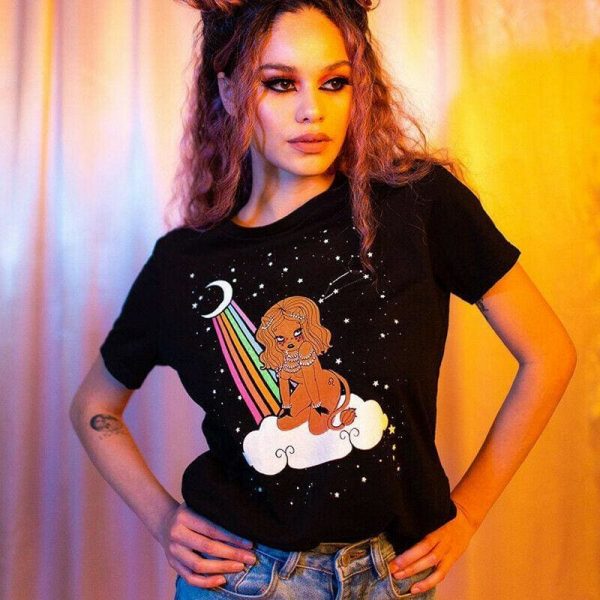 The Best New Women Constellation  LEO / VIRGO Summer Loose Tee Ladies Short Sleeve Casual Tops T-Shirt Fashion Clothes Online - Takalr