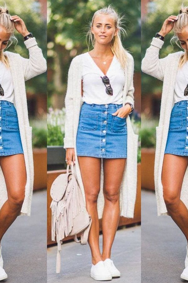 The Best New Women Fashion Denim Skirt High Waist Bodycon Slim A-Line Short Mini Skirt Holiday Summer Laides Girls Solid Casual Skirts Online - Takalr