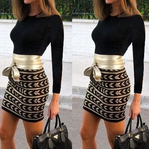 The Best New Women Fashion Summer Dresses Female Elegant Bandage Long Sleeve Bodycon Ladies Skinny Working Dresses Short Mini Dress Online - Takalr