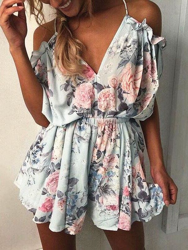 The Best New Women Ladies Boho Floral Off Shoulder Clubwear Summer Playsuit Bodycon Backless Party Fashion Jumpsuit Romper Trousers Online - Takalr