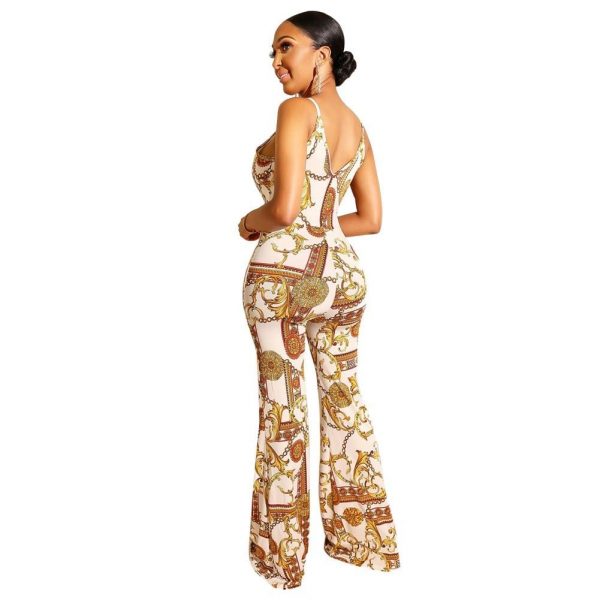 The Best New Women Ladies Clubwear Printed Sleeveless Casual Playsuit Bodycon Party Jumpsuit Romper Long Pant Trousers Online - Takalr