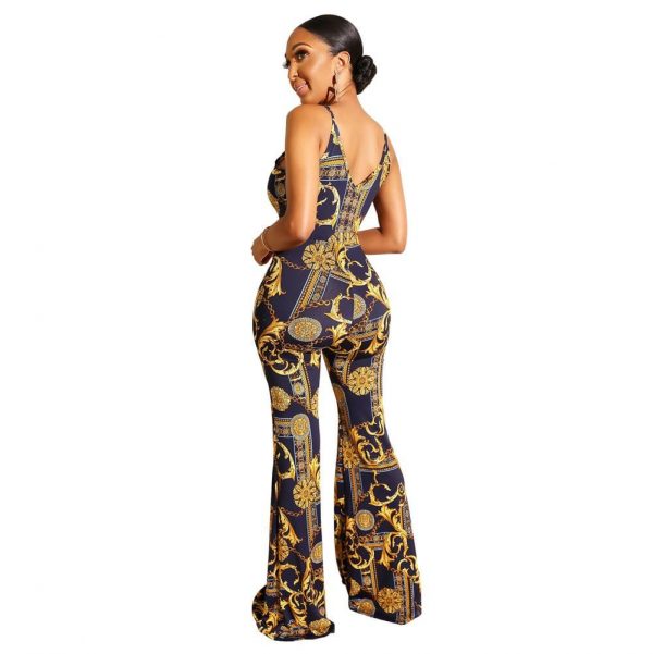 The Best New Women Ladies Clubwear Printed Sleeveless Casual Playsuit Bodycon Party Jumpsuit Romper Long Pant Trousers Online - Takalr