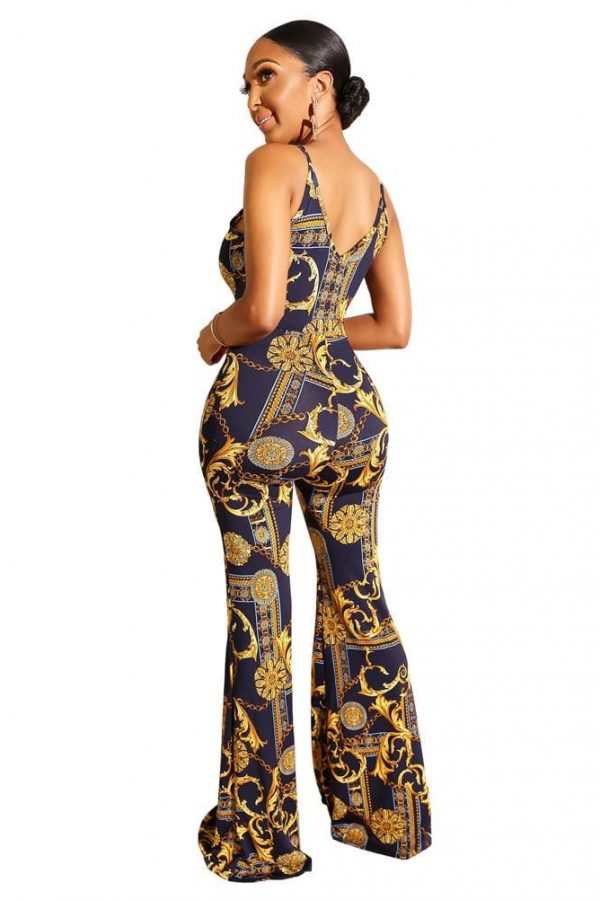 The Best New Women Ladies Clubwear Printed Sleeveless Casual Playsuit Bodycon Party Jumpsuit Romper Long Pant Trousers Online - Takalr