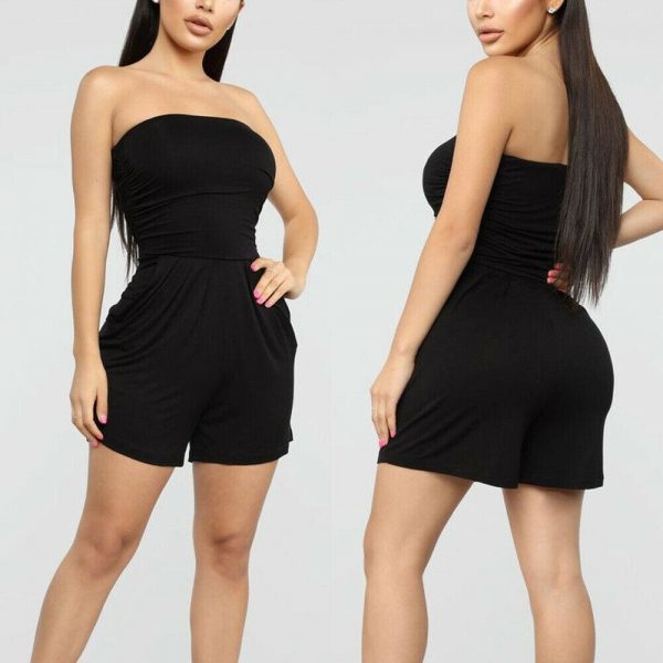 The Best New Women Ladies Clubwear Summer Playsuit Bodycon Sexy Off Shoulder Tube Tops Party Jumpsuit Romper Trousers Online - Takalr