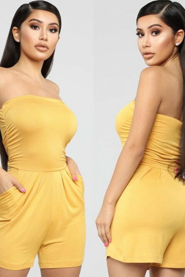 The Best New Women Ladies Clubwear Summer Playsuit Bodycon Sexy Off Shoulder Tube Tops Party Jumpsuit Romper Trousers Online - Takalr