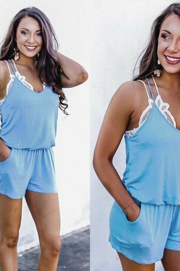 The Best New Women Ladies Sleeveless Clubwear Shorts Playsuit Bodycon Party Fashion Solid Casual Jumpsuit&Romper Trousers Online - Takalr