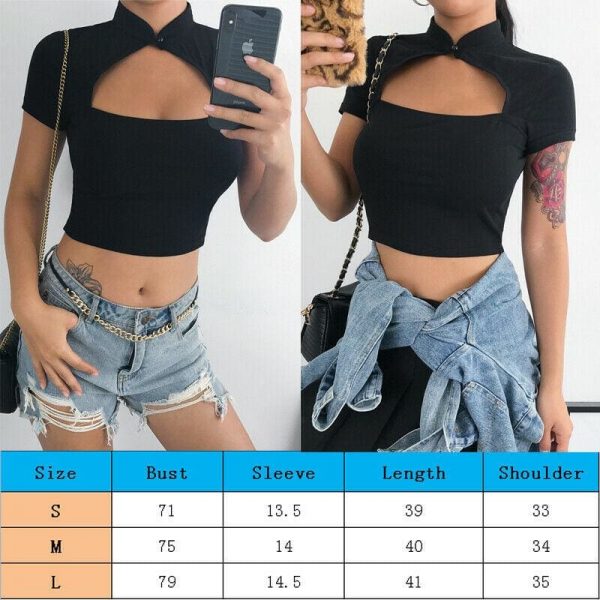 The Best New Women Ladies Summer Fashion Sexy Hollow Cropped Navel Short Sleeve Top Casual Summer Slim Tank Tops Online - Takalr