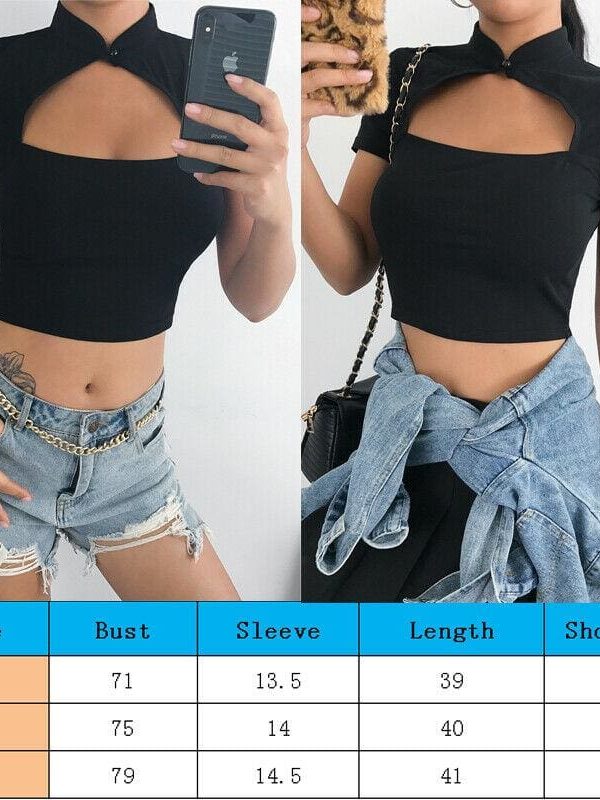 The Best New Women Ladies Summer Fashion Sexy Hollow Cropped Navel Short Sleeve Top Casual Summer Slim Tank Tops Online - Takalr