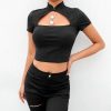 The Best New Women Ladies Summer Fashion Sexy Hollow Cropped Navel Short Sleeve Top Casual Summer Slim Tank Tops Online - Takalr