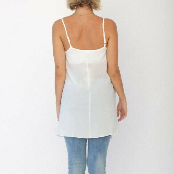 The Best New Women Ladies Vest Tank Top Chiffon Long Loose Solid Beach Casual Swing Cami Tops Blouse Summer Clothes Online - Takalr