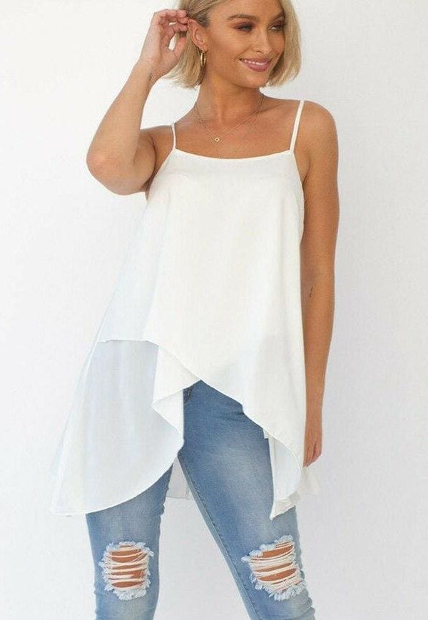 The Best New Women Ladies Vest Tank Top Chiffon Long Loose Solid Beach Casual Swing Cami Tops Blouse Summer Clothes Online - Takalr