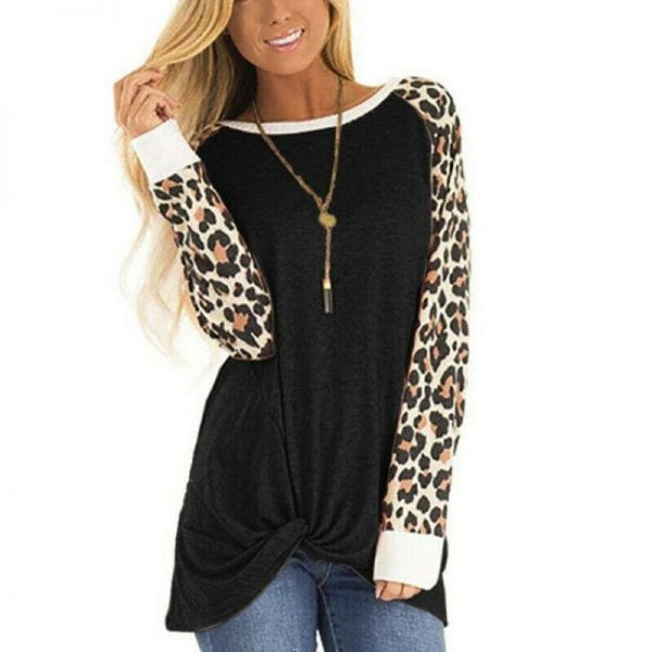 The Best New Women Leopard Printed Long Sleeve Tops Ladies Casual Sweater Loose Baggy Jumper Pullover Shirt Top Sweatshirt Online - Takalr