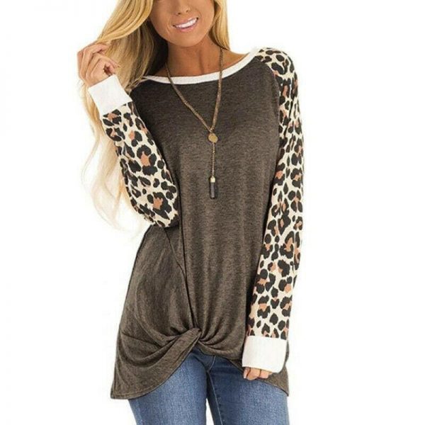 The Best New Women Leopard Printed Long Sleeve Tops Ladies Casual Sweater Loose Baggy Jumper Pullover Shirt Top Sweatshirt Online - Takalr