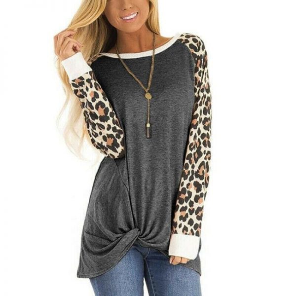 The Best New Women Leopard Printed Long Sleeve Tops Ladies Casual Sweater Loose Baggy Jumper Pullover Shirt Top Sweatshirt Online - Takalr