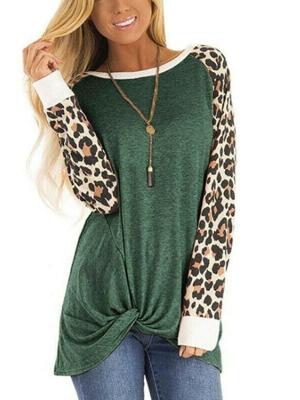 The Best New Women Leopard Printed Long Sleeve Tops Ladies Casual Sweater Loose Baggy Jumper Pullover Shirt Top Sweatshirt Online - Takalr