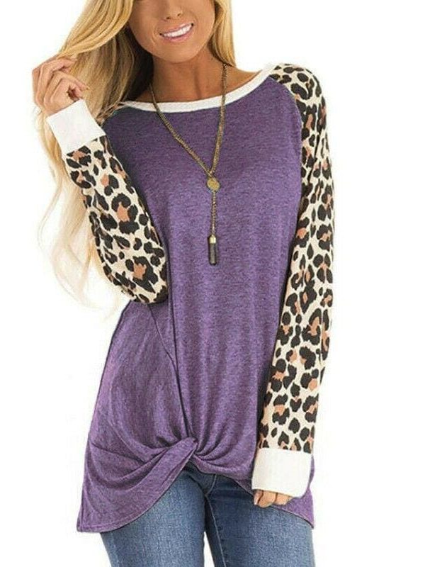 The Best New Women Leopard Printed Long Sleeve Tops Ladies Casual Sweater Loose Baggy Jumper Pullover Shirt Top Sweatshirt Online - Takalr