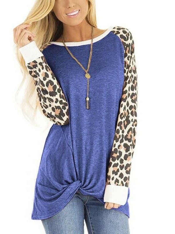 The Best New Women Leopard Printed Long Sleeve Tops Ladies Casual Sweater Loose Baggy Jumper Pullover Shirt Top Sweatshirt Online - Takalr