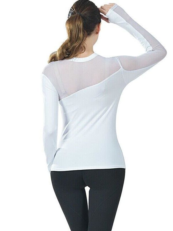 The Best New Women Long Sleeve Fitness Gym Running T-Shirt Quick-Dry Active Sport Top Training Solid Casual T-shirts Online - Takalr