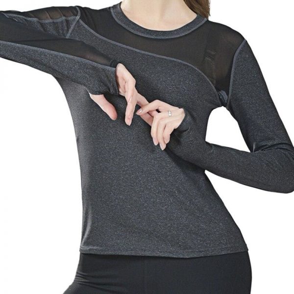 The Best New Women Long Sleeve Fitness Gym Running T-Shirt Quick-Dry Active Sport Top Training Solid Casual T-shirts Online - Takalr