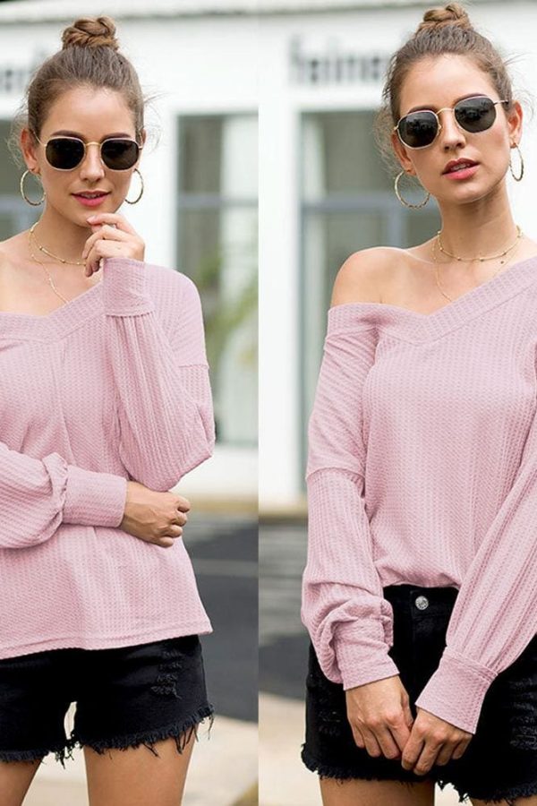 The Best New Women Long Sleeve Loose T Shirts Fashion Ladies One Shoulder Summer Casual Pullover Tops Shirt Sweatshirt Online - Takalr