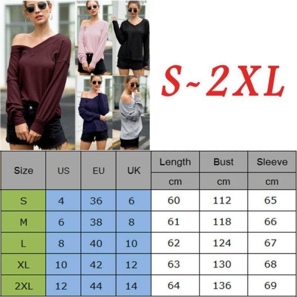 The Best New Women Long Sleeve Loose T Shirts Fashion Ladies One Shoulder Summer Casual Pullover Tops Shirt Sweatshirt Online - Takalr